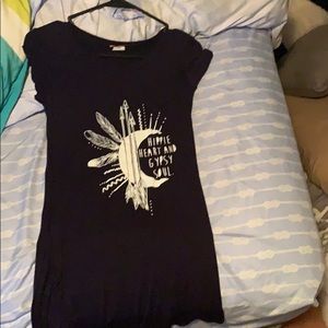 Long dark blue shirt